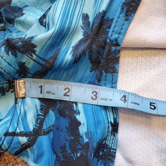 BNWT Burnside Ladies Dobby Stretch Board Shorts Blue with Palm Trees Large - Picture 6 of 10